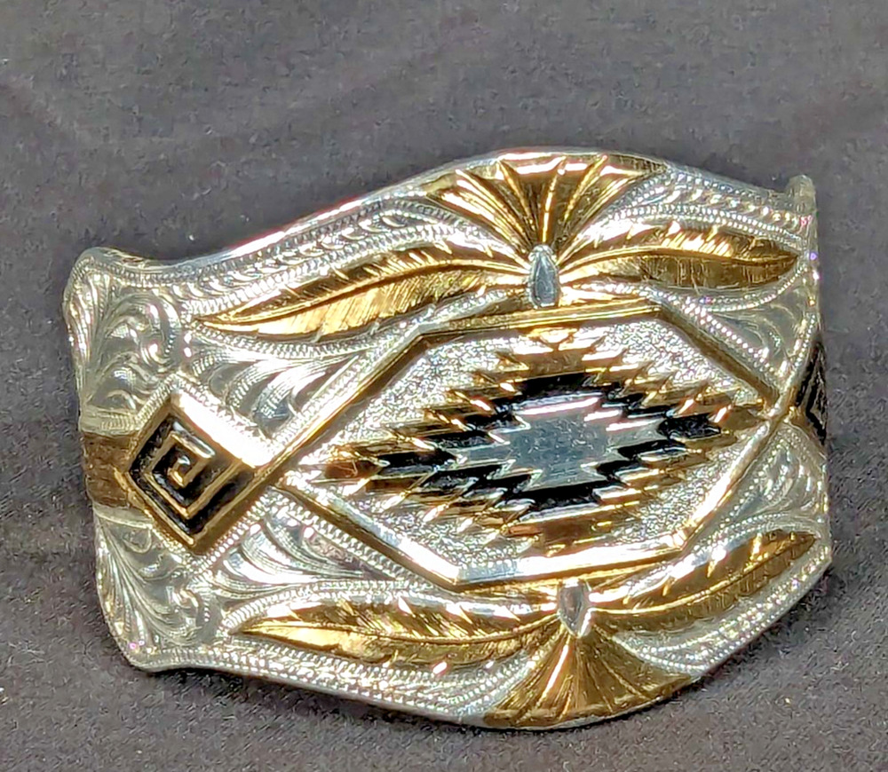 Montana Silversmiths Western Cuff Bracelet Silver Plated Scrollwork Geometric